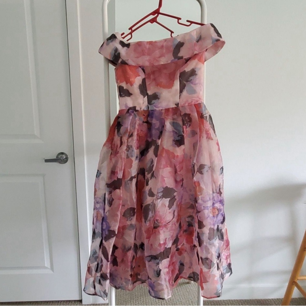 ASOS Pink floral prom party bridesmaid wedding dress